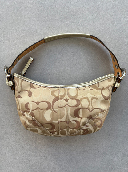 Coach Soho Monogram Bag Brown and Gold