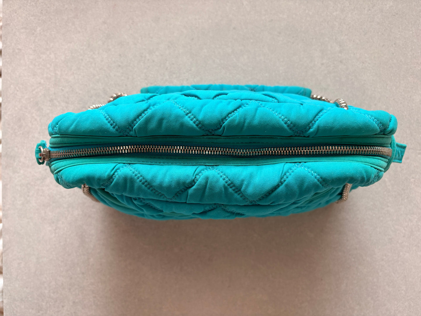 Chanel Turquoise Quilted Bubble Chain Bag