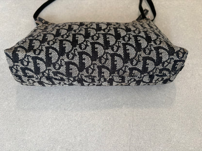 Christian Dior 2000s Black Trotter Monogram Shoulder Bag