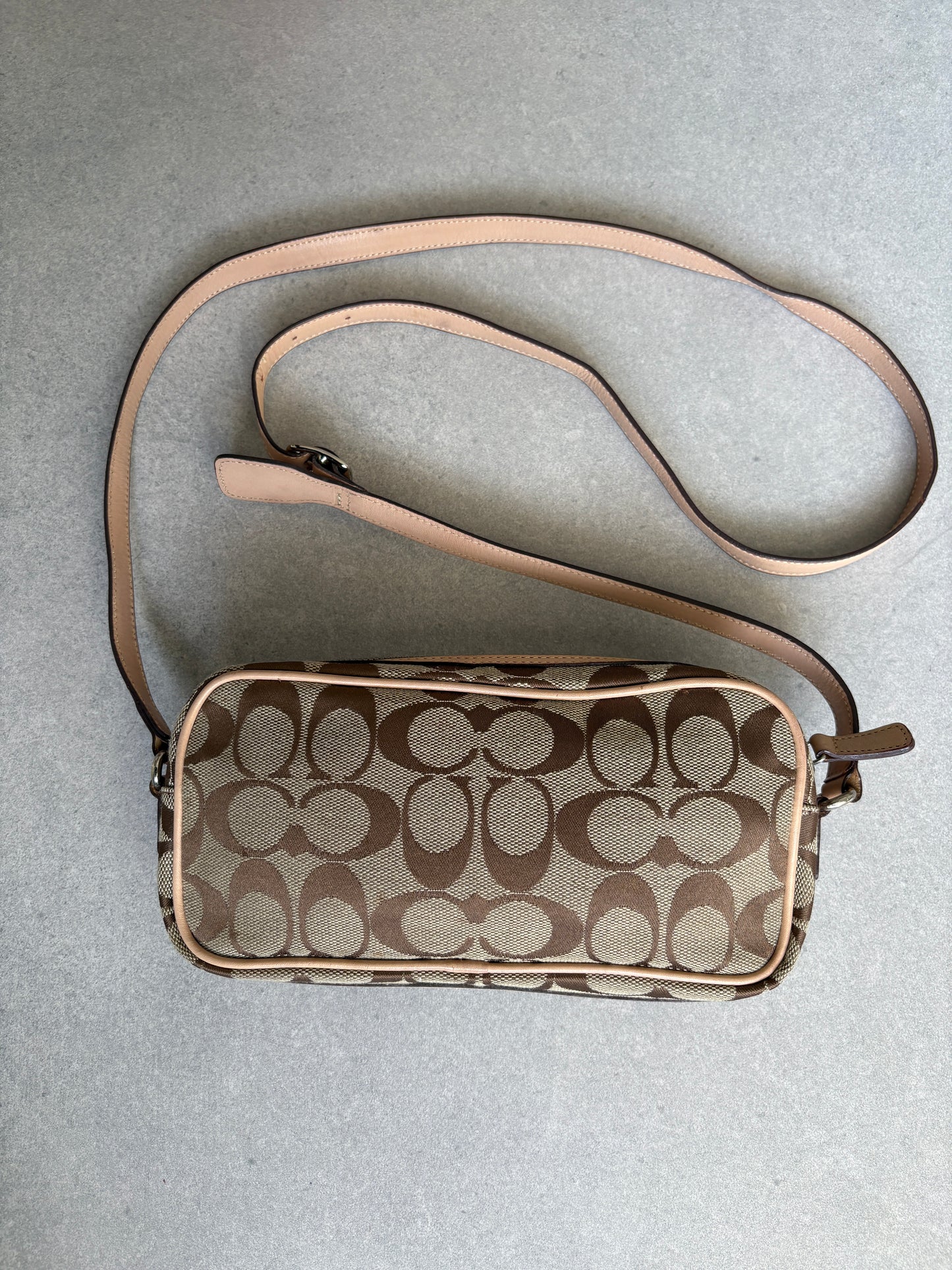 Coach Brown Canvas Signature Crossbody Bag