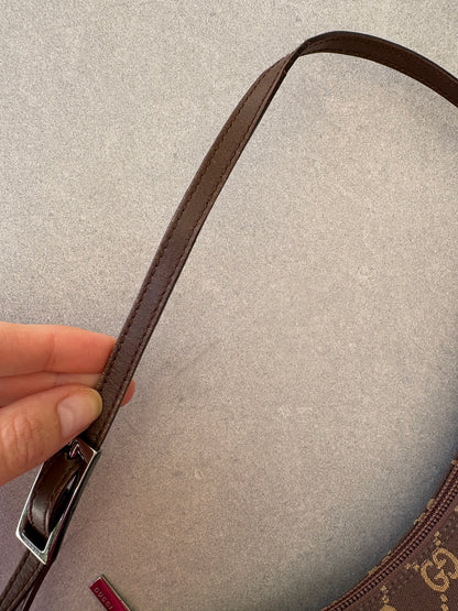 Gucci Brown GG Canvas and Leather Shoulder Bag
