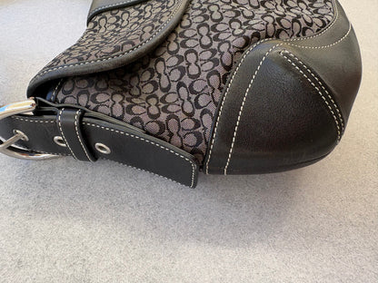 Coach Soho Black and Grey Monogram Shoulder Bag