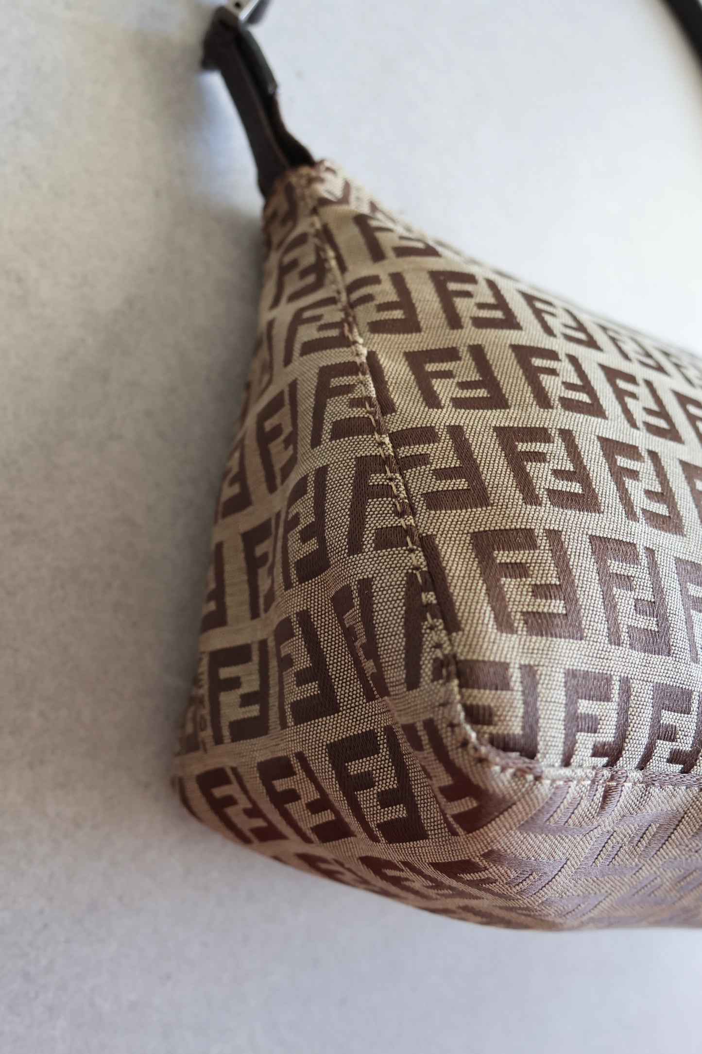 Fendi Brown Zucchino Mamma Baguette Bag