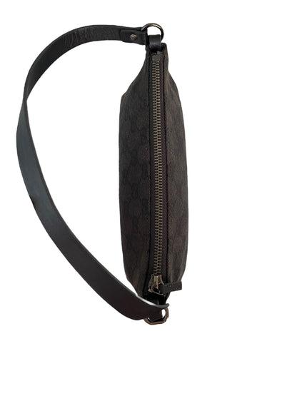 Gucci Black GG Canvas and Leather Pochette