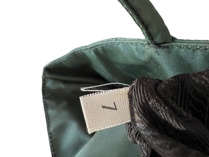 Prada Green Nylon Shoulder Tote Bag