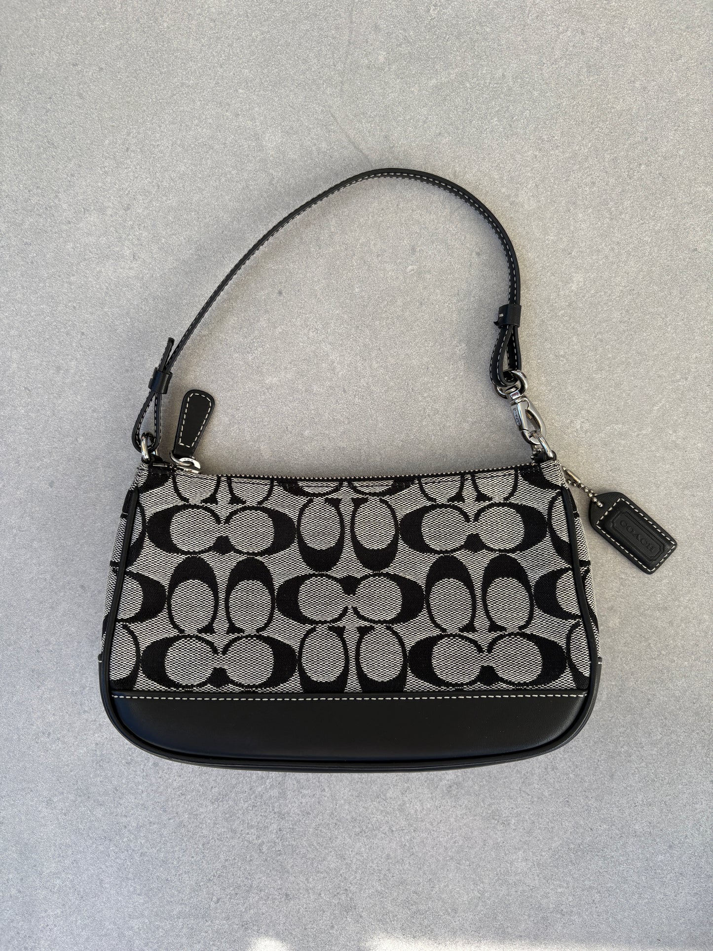 Coach Demi Black and Grey Shoulder Bag