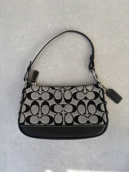 Coach Demi Black and Grey Shoulder Bag