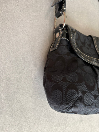Coach Soho Black Monogram Shoulder Bag