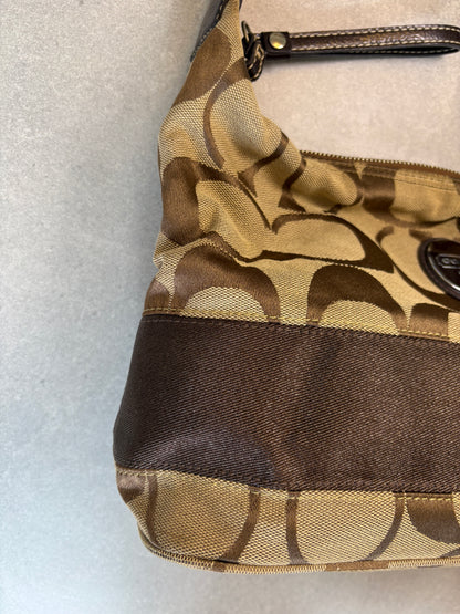 Coach Brown Monogram Hobo Shoulder Bag