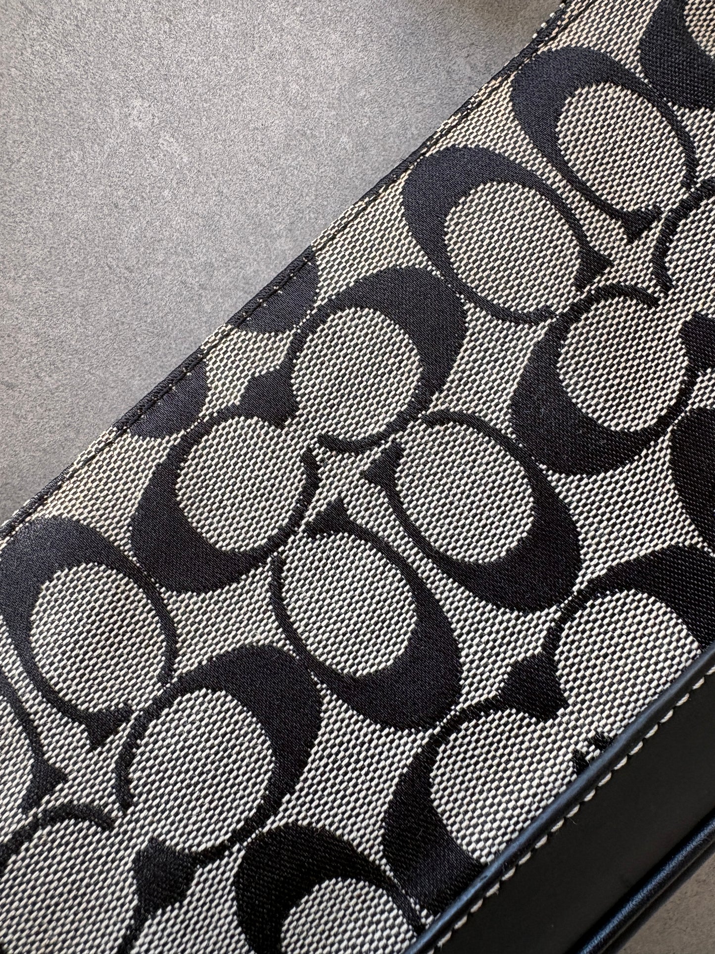 Coach Demi Black and Grey Shoulder Bag