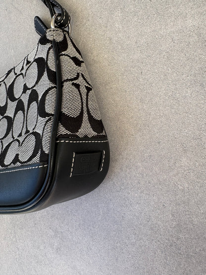 Coach Demi Black and Grey Shoulder Bag