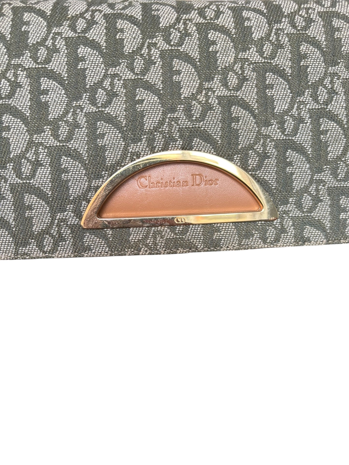 Christian Dior 2000s Green Trotter Monogram Malice Shoulder Bag