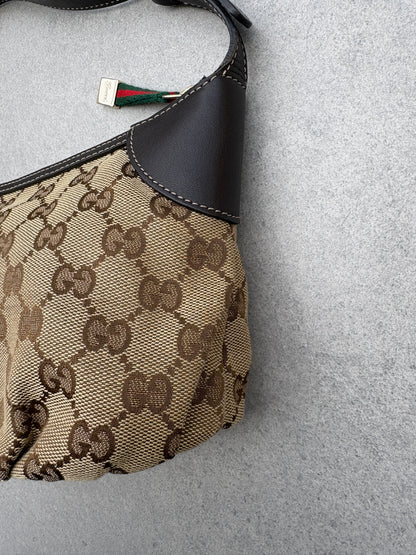 Gucci GG Canvas Pochette with Black Trim