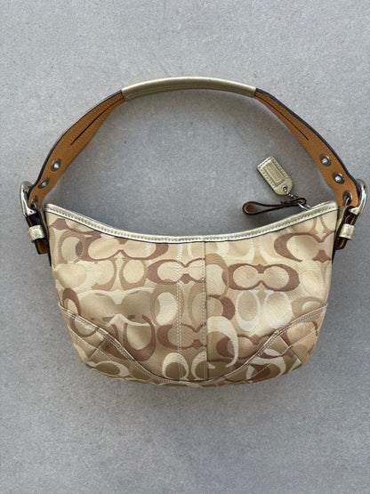 Coach Soho Monogram Bag Brown and Gold