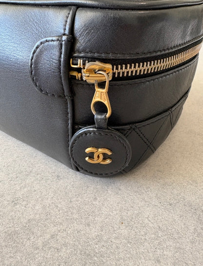 Chanel Black CC Quilted Vanity Bag