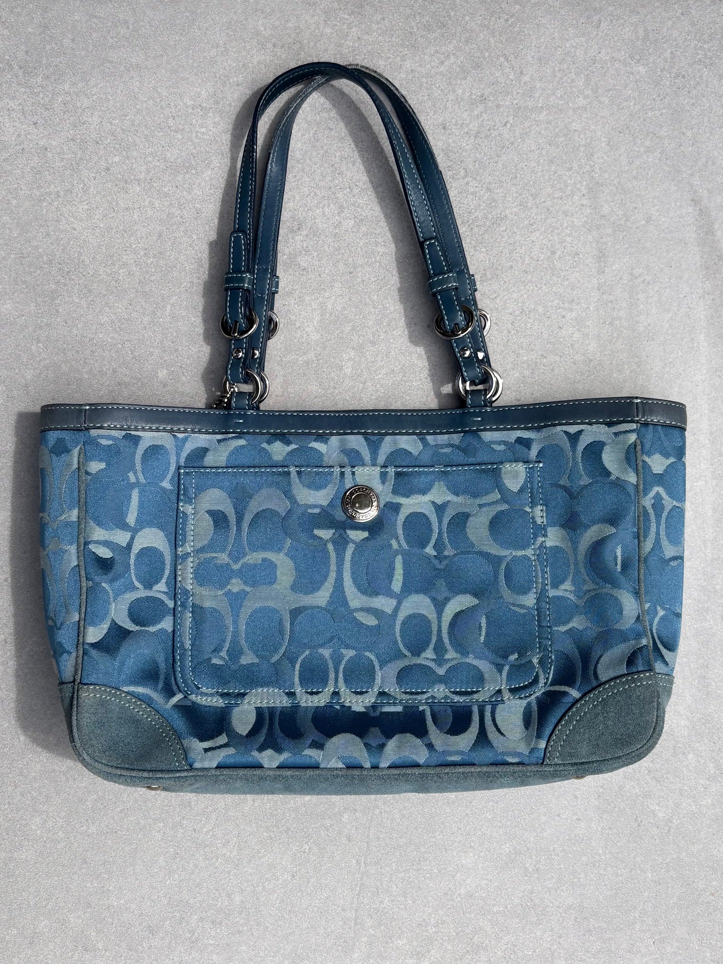 Coach Blue Optic Tote Bag