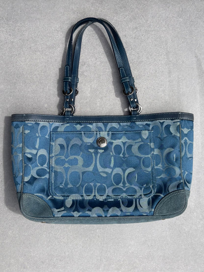 Coach Blue Optic Tote Bag