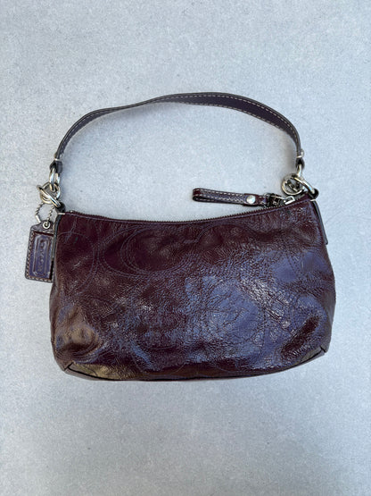 Coach Maroon Patent Leather Two-way Handbag