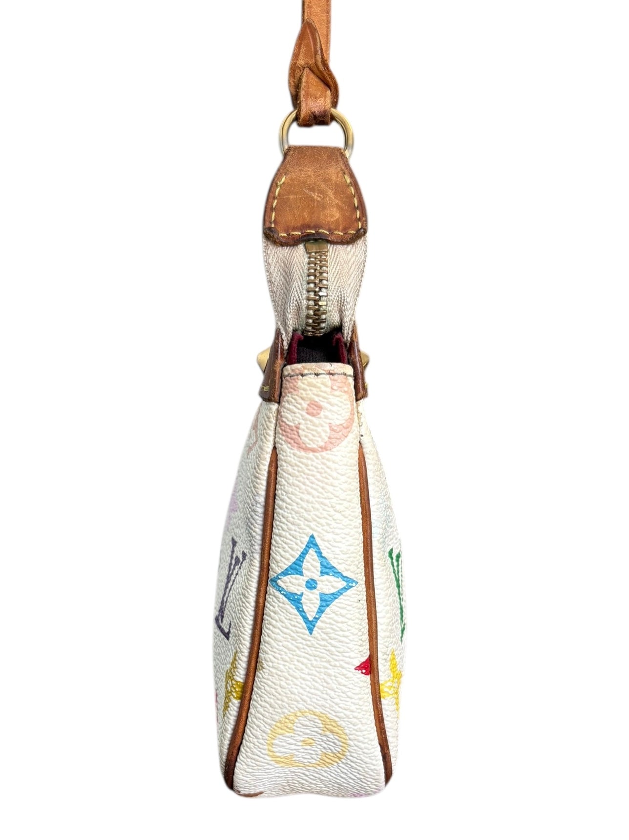 Louis Vuitton x Takashi Murakami White Multicolour Pochette Accessoires 2000s