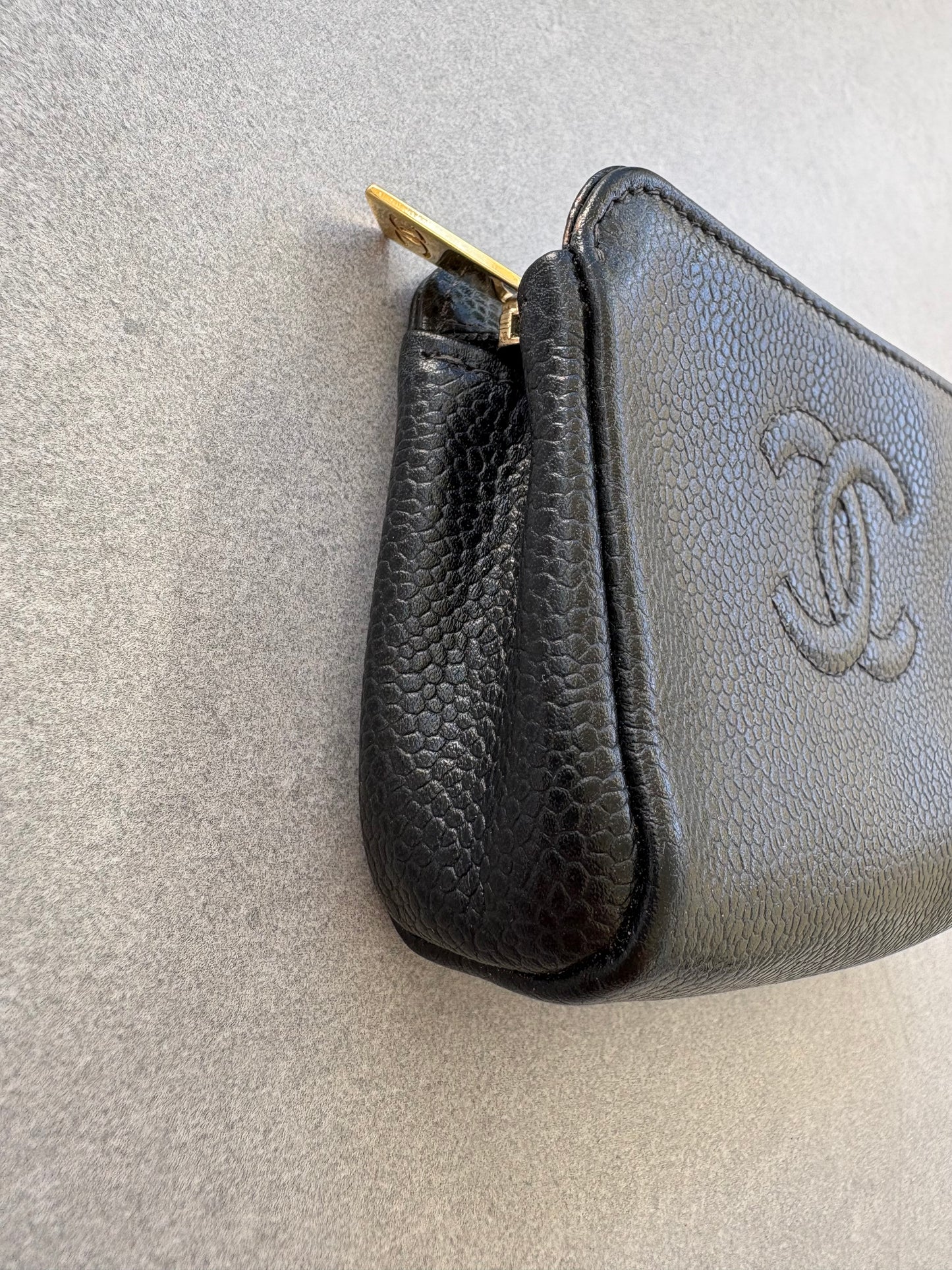 Chanel Black Cavier Leather with Gold Hardware