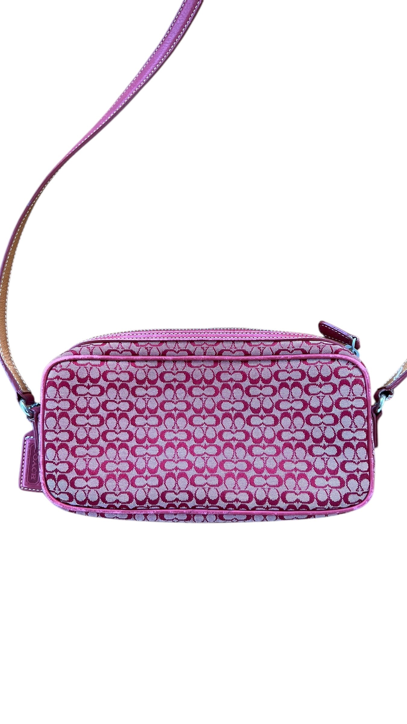 Coach Red Canvas Signature Crossbody Bag