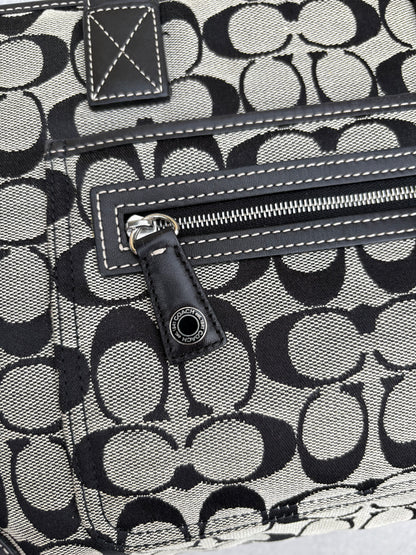Coach Black Monogram Signature Tote Bag
