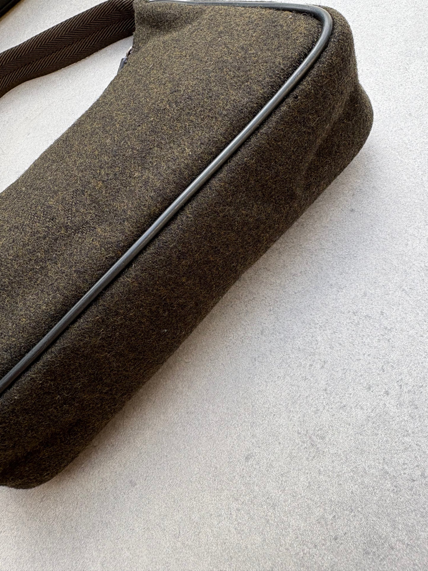 Prada Brown Re-edition 2000 Wool Bag