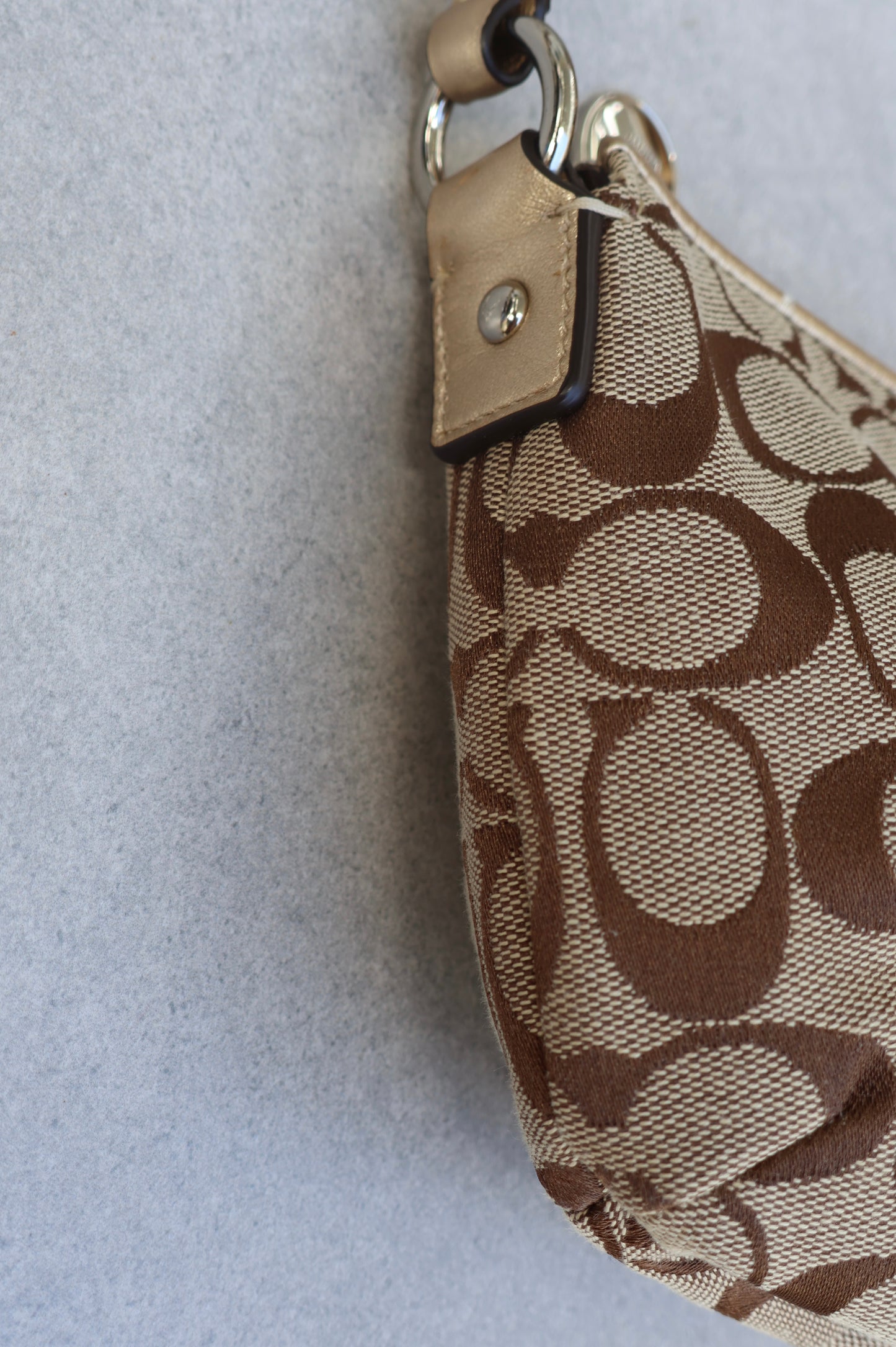 Coach Signature Tan Shoulder Bag