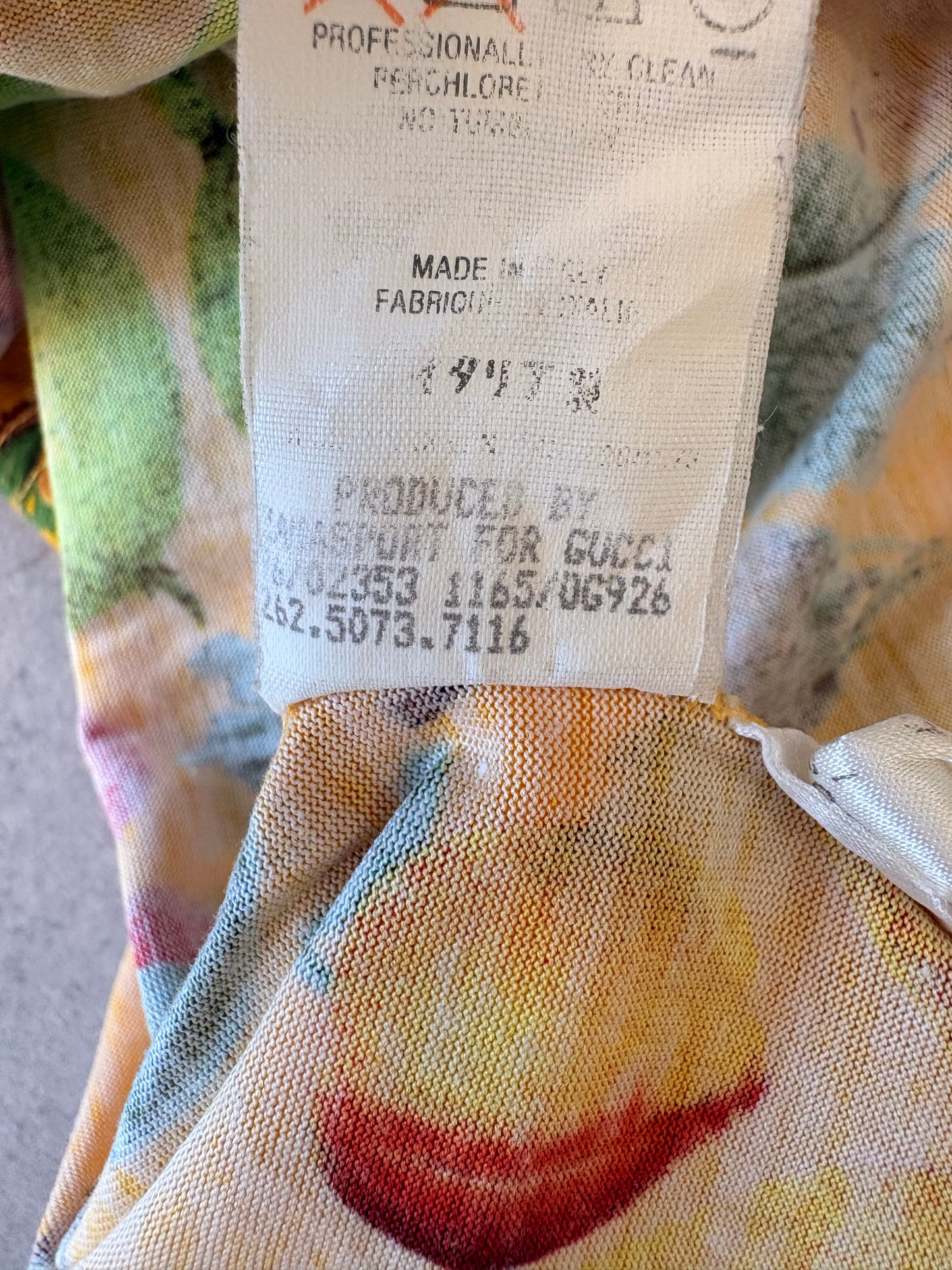 Gucci 1996 by Tom Ford Fruit Print Botanic Green Cotton T-Shirt