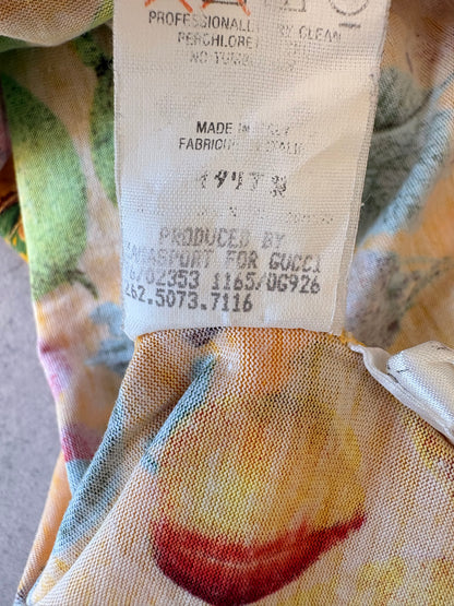 Gucci 1996 by Tom Ford Fruit Print Botanic Green Cotton T-Shirt