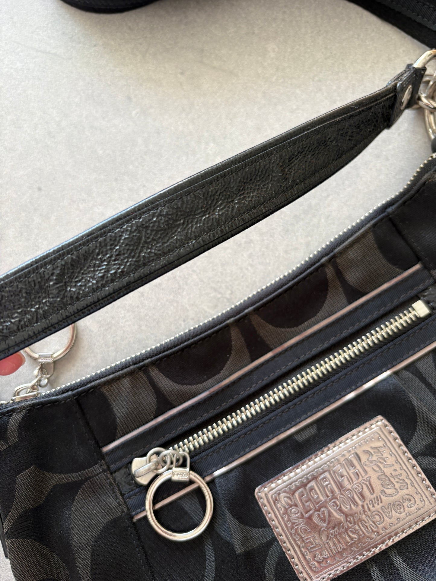 Coach Poppy Black Poppy Two-Way Handbag