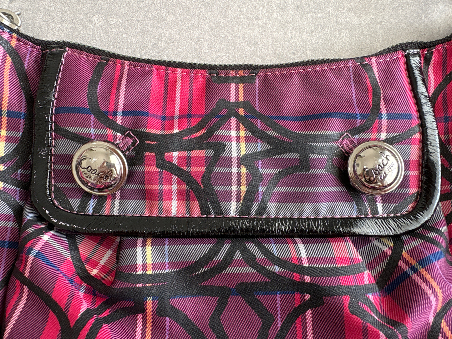 Coach Poppy Tartan Shoulder Bag