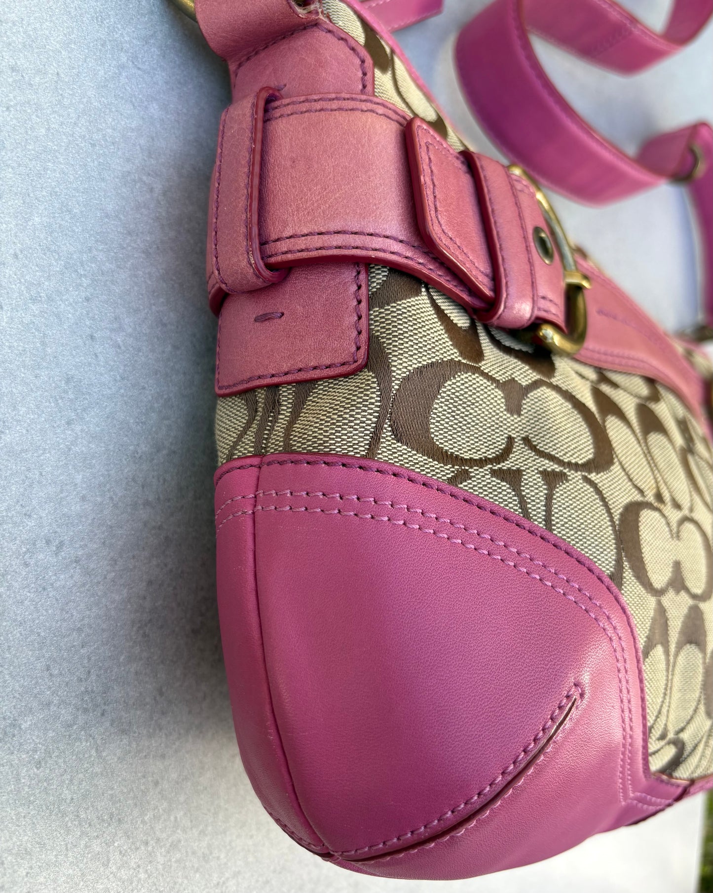 Coach Pink Signature Monogram Bag