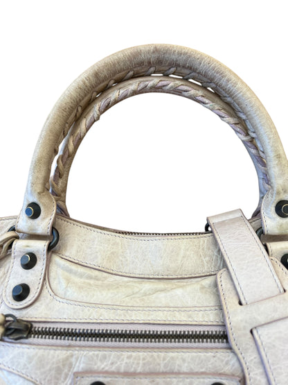 Balenciaga Cream Leather First City Shoulder Bag 2000s
