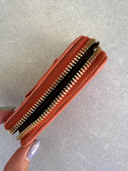Miu Miu Orange Zipper Wallet
