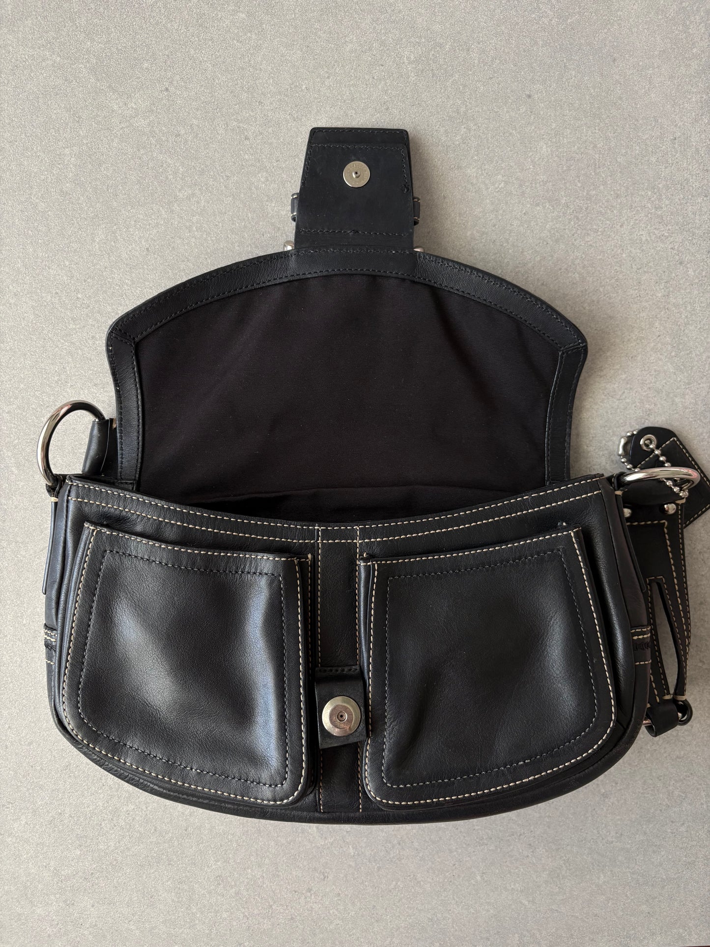 Coach Soho Black Leather Shoulder Bag