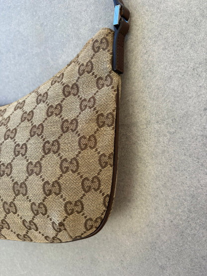 Gucci Brown GG Canvas and Leather Shoulder Bag