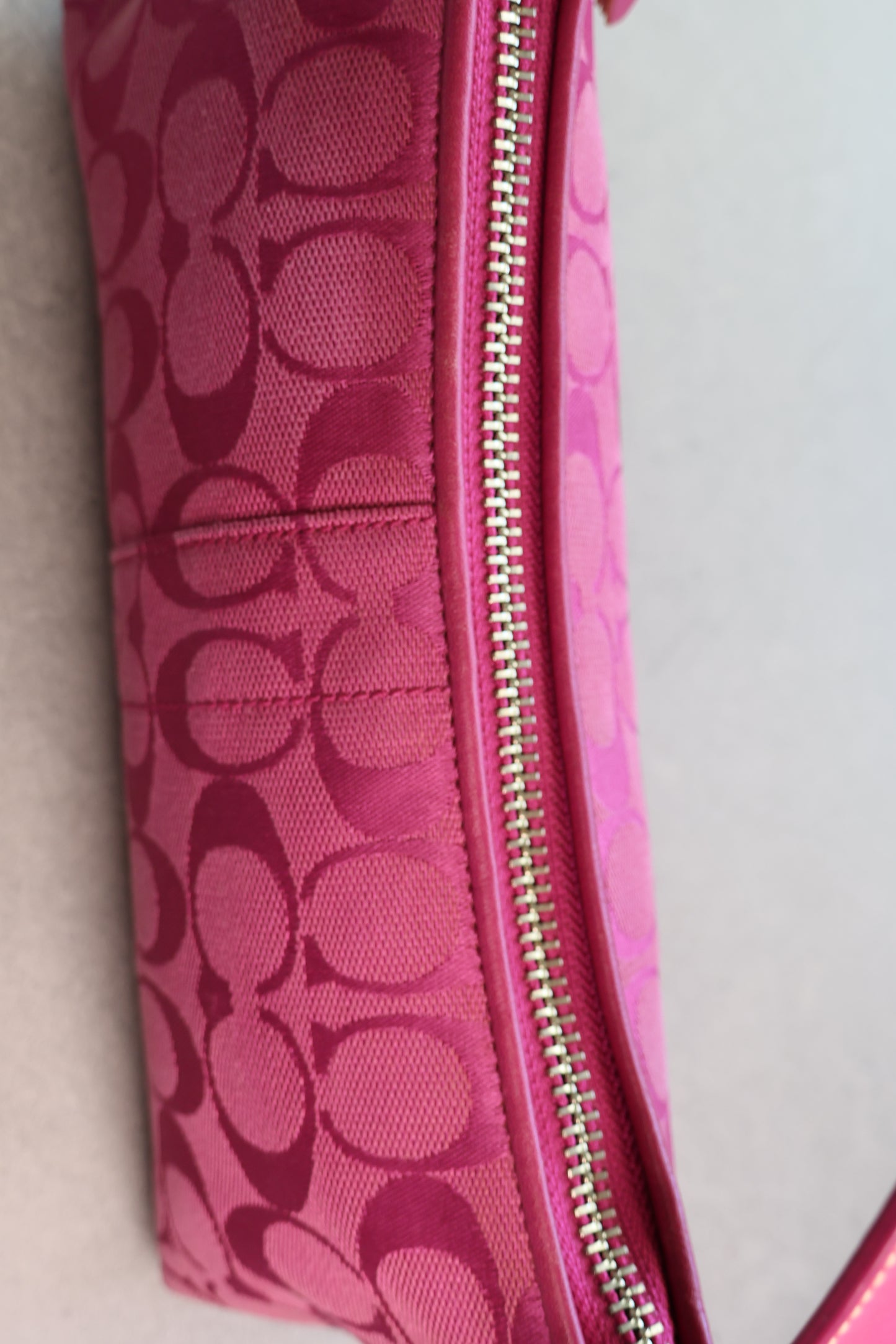 Coach Demi RARE Pink Baguette Shoulder Bag