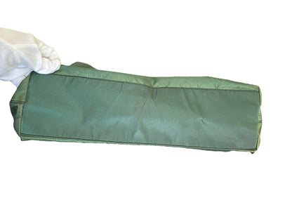 Prada Green Nylon Shoulder Tote Bag