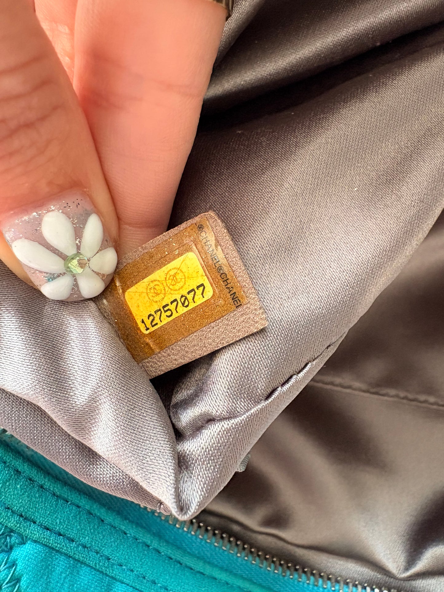 Chanel Turquoise Quilted Bubble Chain Bag