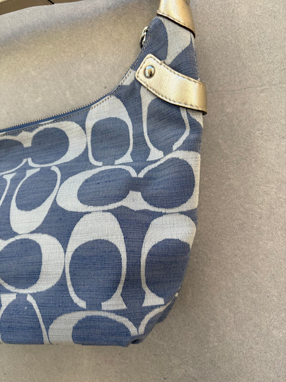 Coach Blue Monogram Shoulder Bag