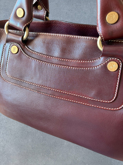 Celine Boogie Bag Maroon Leather