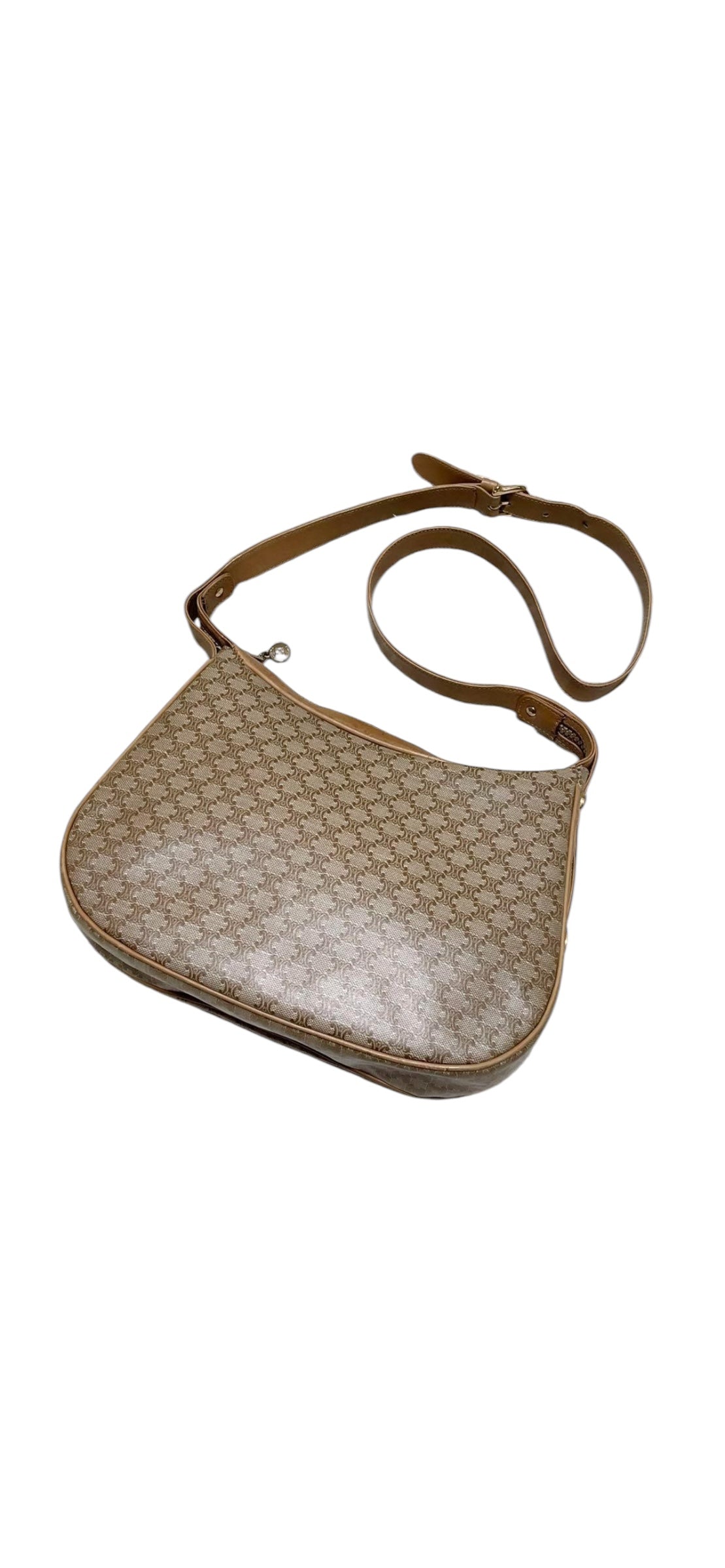 Celine Macadam Triomphe One Shoulder Bag Beige