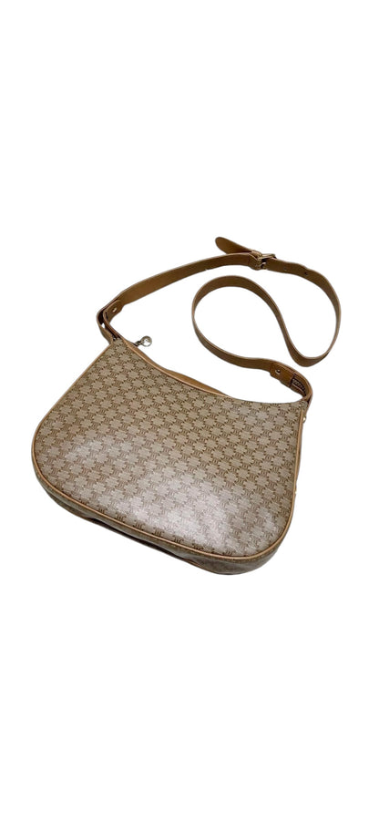 Celine Macadam Triomphe One Shoulder Bag Beige