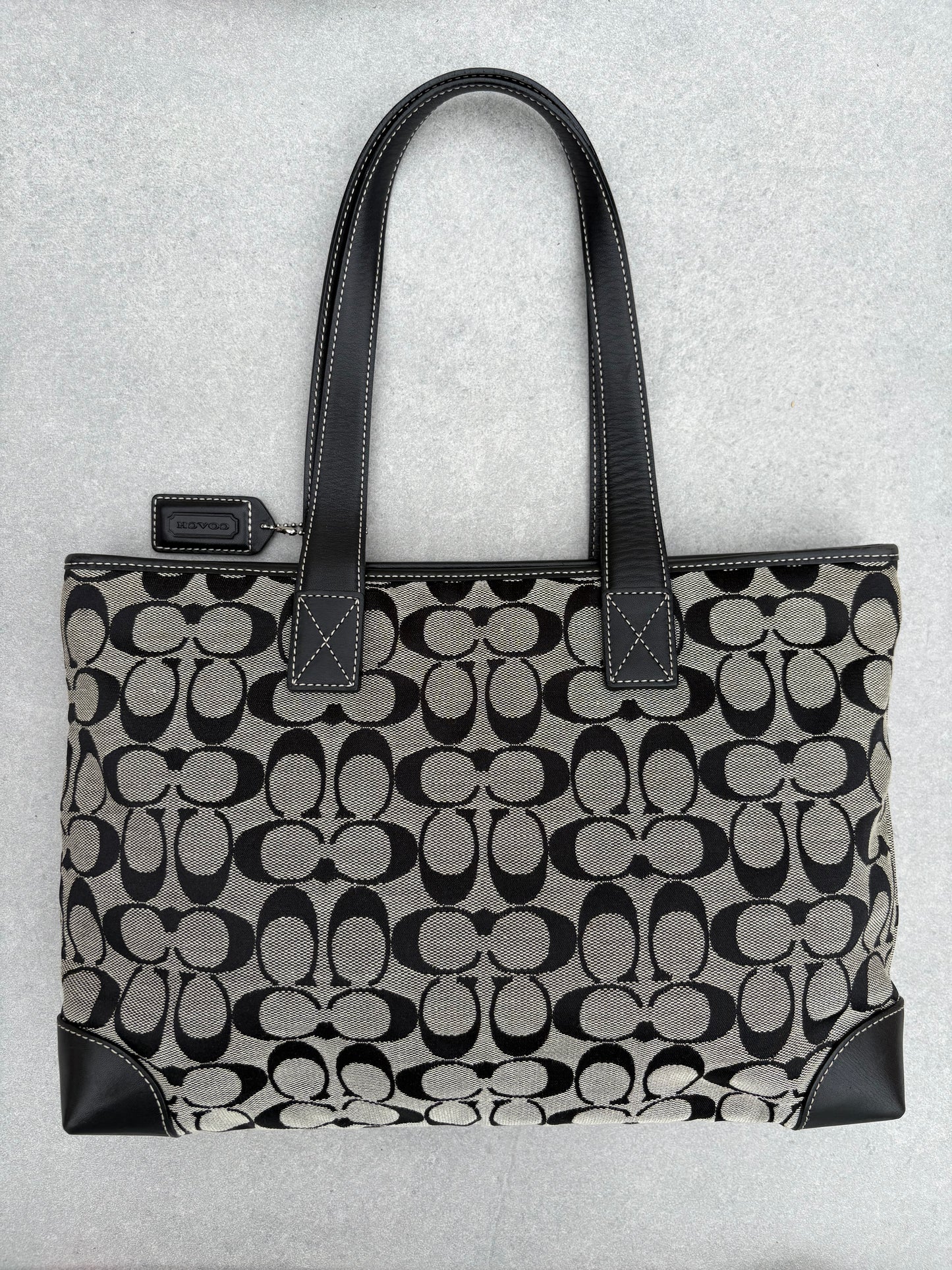 Coach Black Monogram Signature Tote Bag