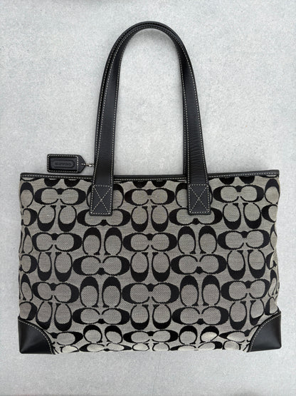 Coach Black Monogram Signature Tote Bag