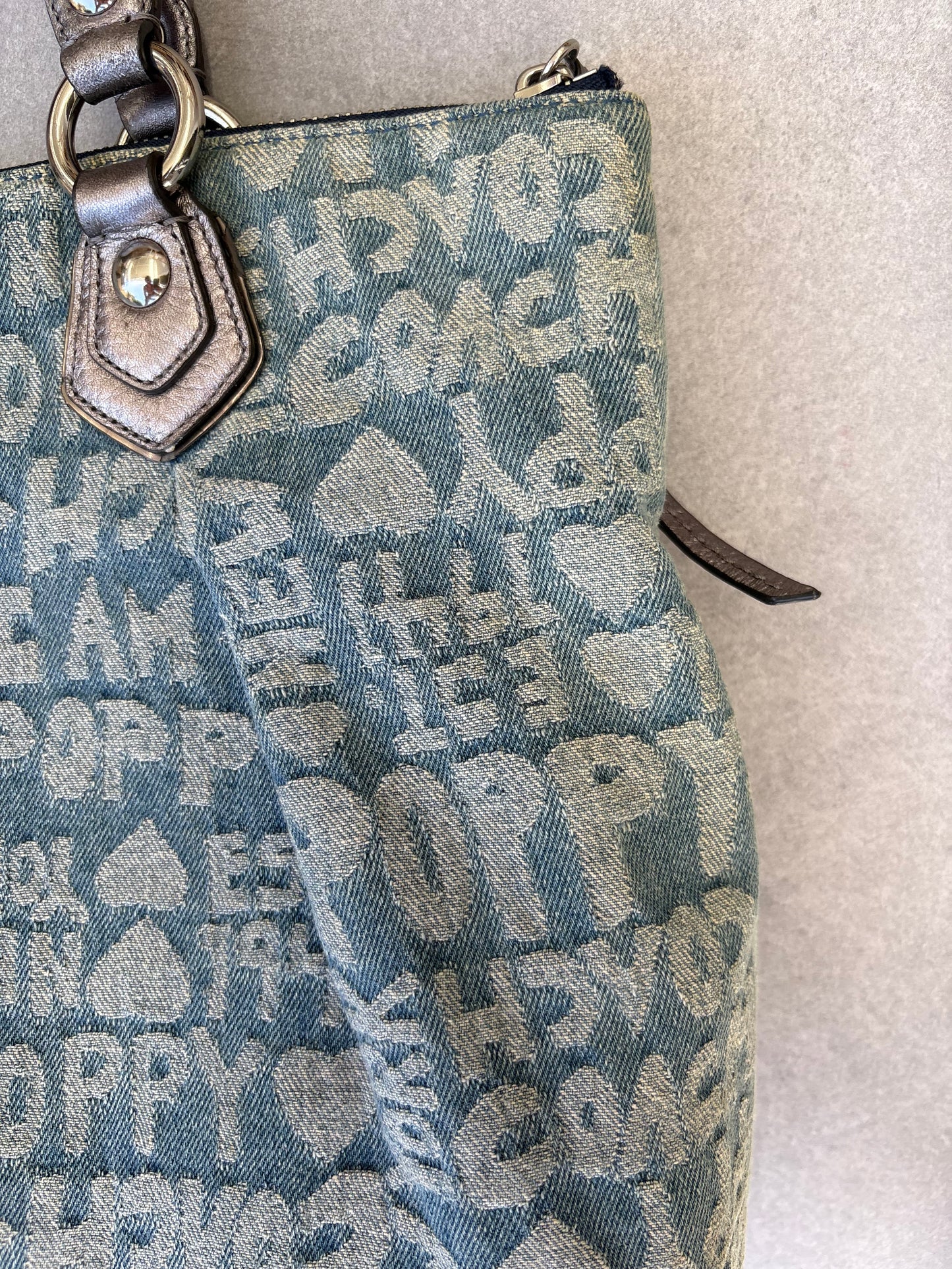 Coach Poppy Denim Tote Shoulder Bag