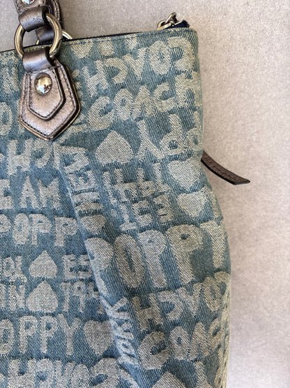 Coach Poppy Denim Tote Shoulder Bag