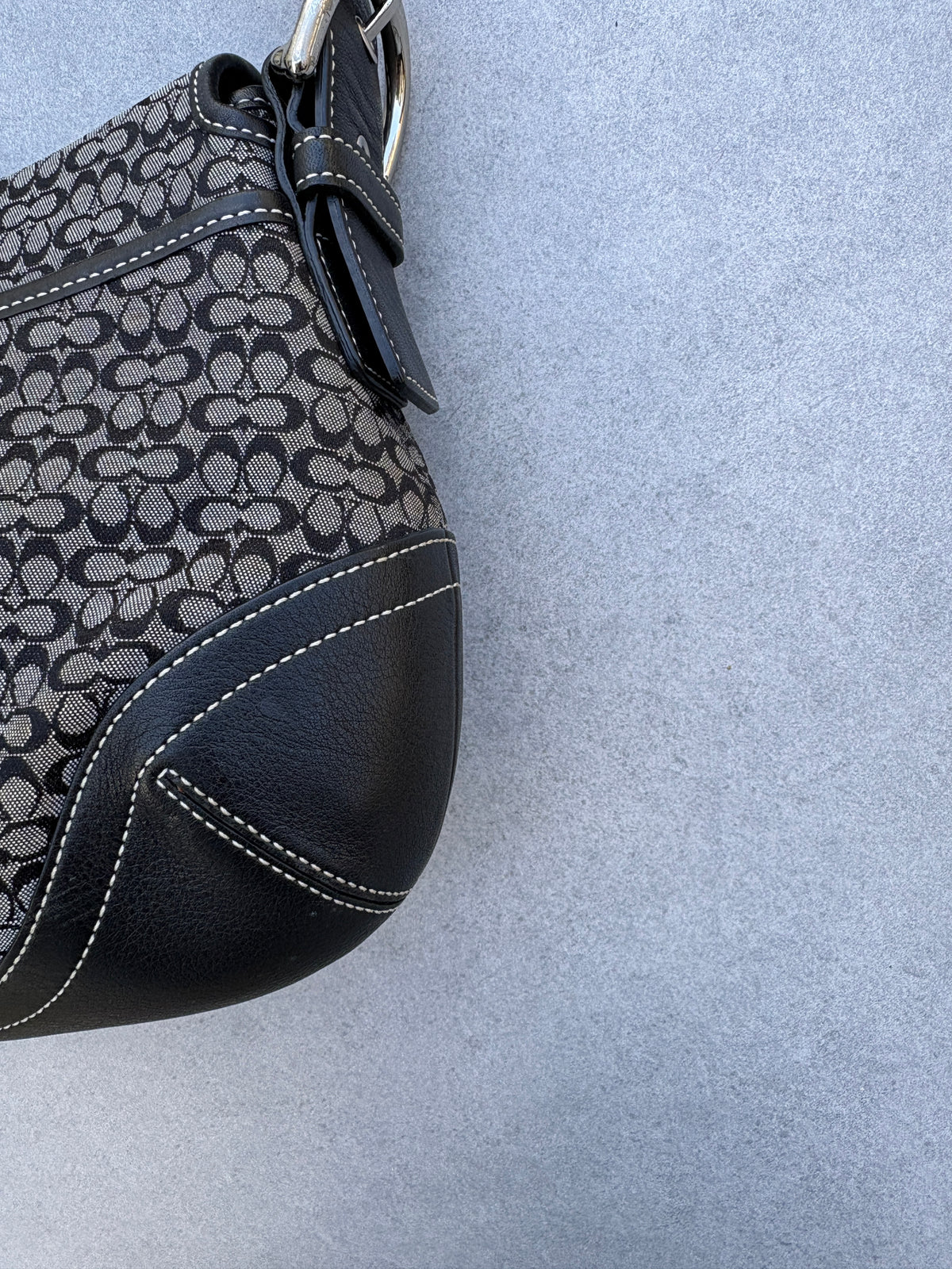 Coach Soho Black Monogram Shoulder Bag