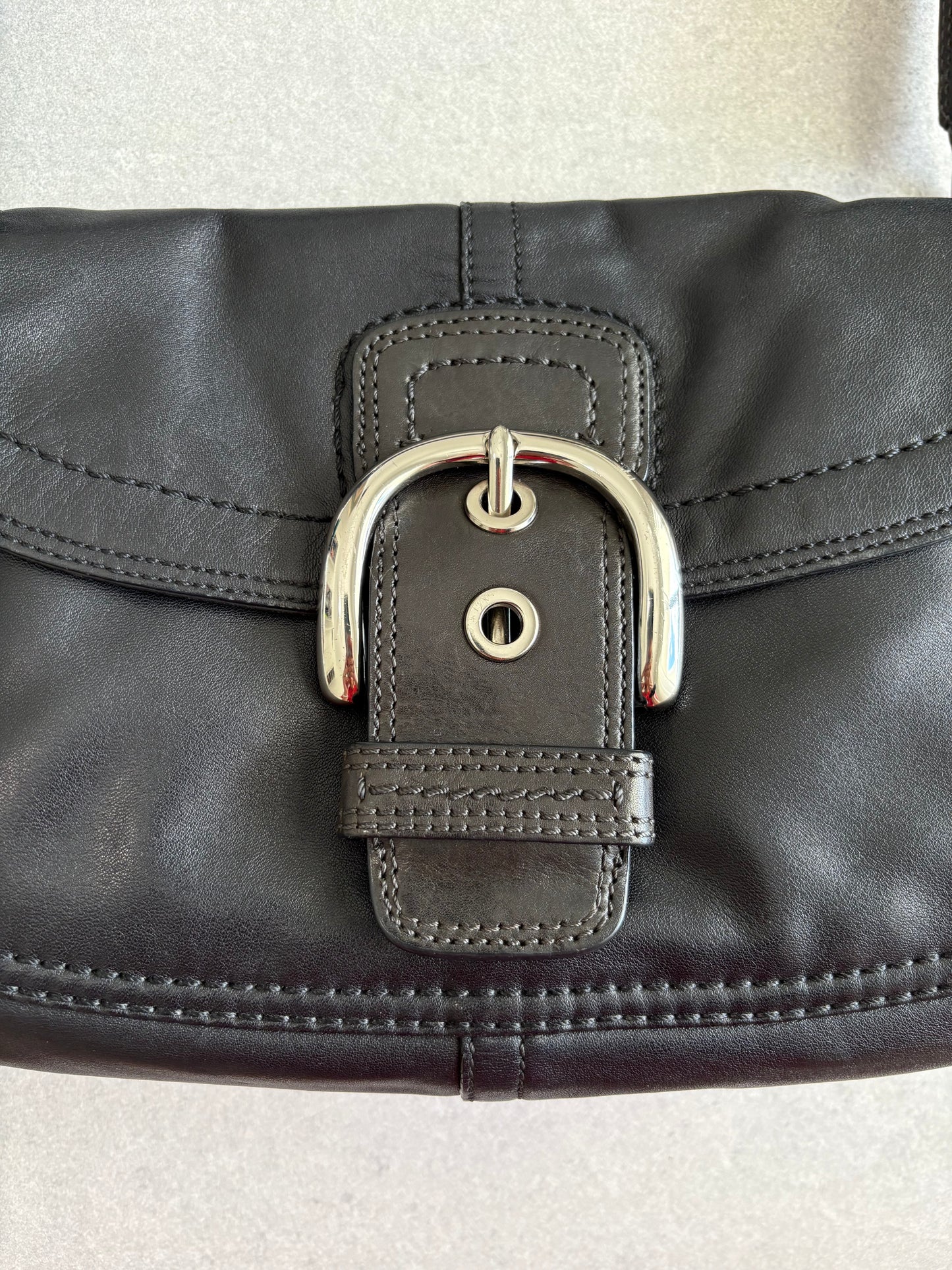 Coach Soho Black Leather Shoulder Bag